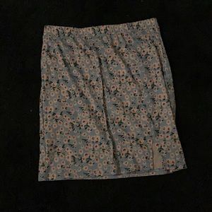 Blue floral print skirt
